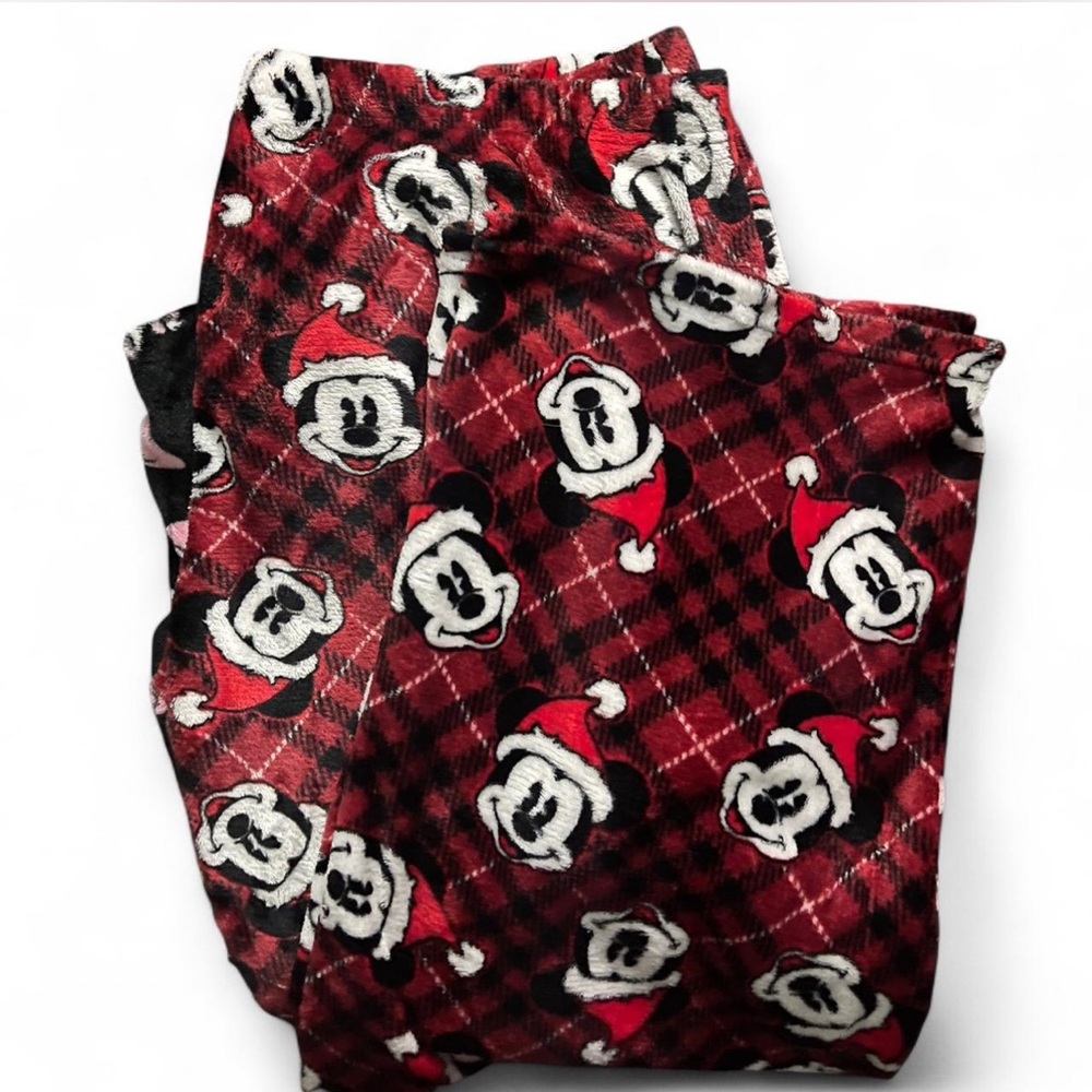 Disney Christmas  Pajama Bottoms - Red and Black Mickey Pattern!